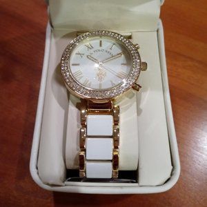 U. S. Polo NWT Gold & White Watch